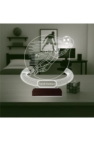 Kirppi 3d Lamba Futbol Kaleci Hediye Kişiye Özel Masa Gece Lambası KRPP3DK381 - 6