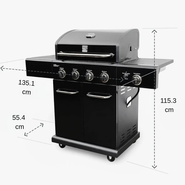 Kenmore PG-40409S0LB-1 Gazlı 4 Ocaklı Barbekü - Siyah - 5