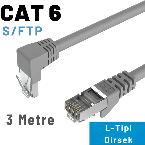 IRENIS CAT6 S/FTP Dirsek Kablo 3 Metre - Resim 5