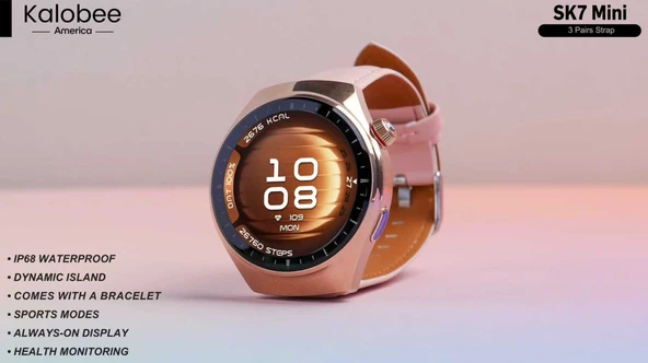 SK7 Mini Smartwatch 1.27 inç 235mA  3 Kordonlu Kadın Akıllı Saati ürün görseli