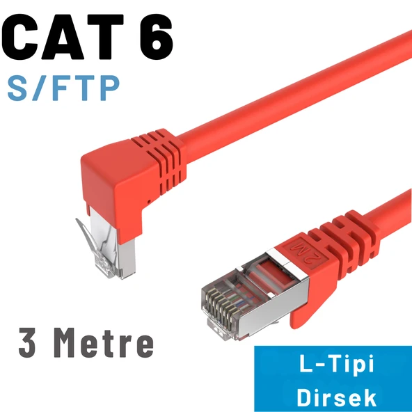 IRENIS CAT6 S/FTP Dirsek Kablo 3 Metre - Resim 4