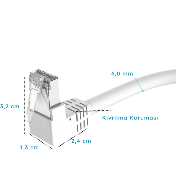 IRENIS CAT6 S/FTP Dirsek Kablo 10 Metre - Resim 3