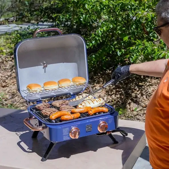 Kenmore KT-R40003-NC Gazlı 2 Ocaklı Masa Üstü Barbekü - Mavi - 8