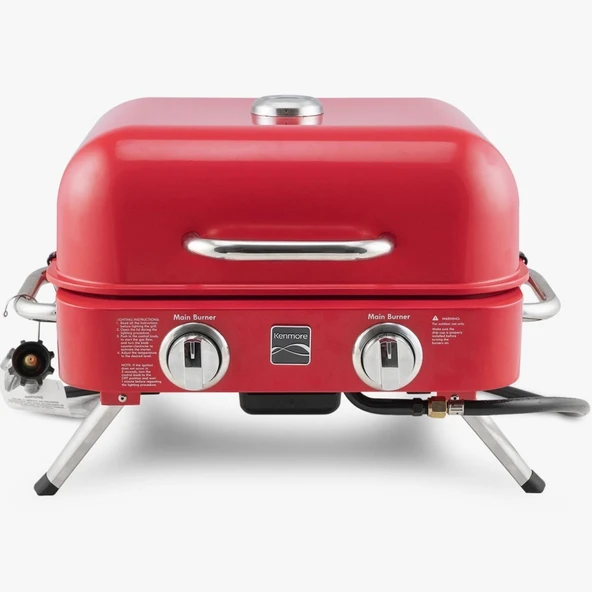 Kenmore KT-R40003-RD Gazlı 2 Ocaklı Masa Üstü Barbekü - Kırmızı - 2
