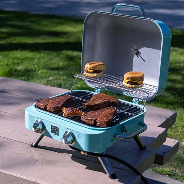 Kenmore KT-R40003-TQ Gazlı 2 Ocaklı Masa Üstü Barbekü - Turkuaz - 7