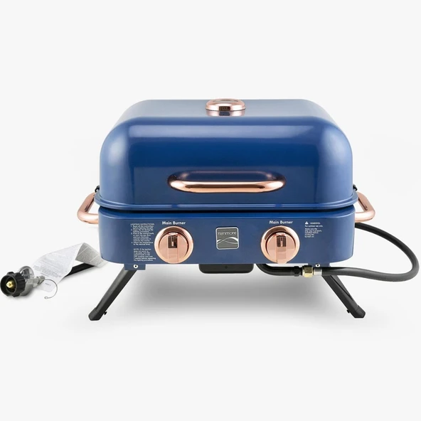 Kenmore KT-R40003-NC Gazlı 2 Ocaklı Masa Üstü Barbekü - Mavi - 2