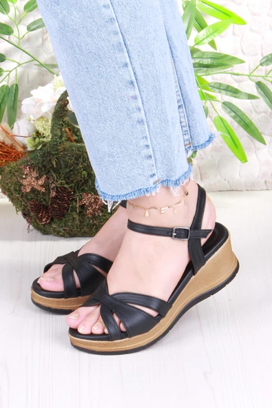 Fort 02 Ceyn Anatomik Rahat Hafif Dolgu Topuk Kadın Sandalet - Resim 2