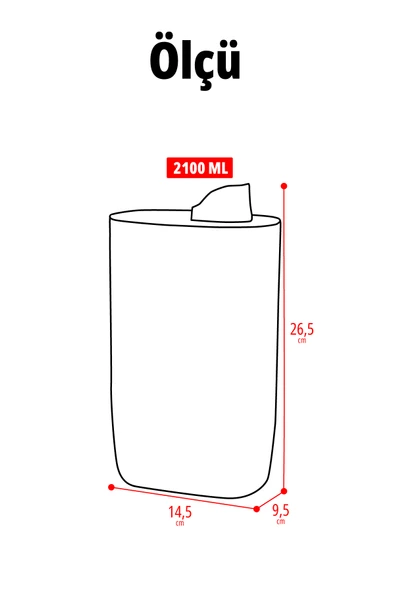 İronika Silikon Kapaklı Ölçekli Toz Sıvı Tablet Deterjan Saklama Kabı Kutusu 2100 Ml - 3