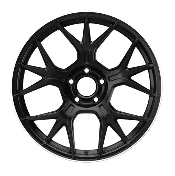 EMR-S1047-13 9.5x19" -5x112 ET48 66.6 Matt Black Lip Diamond Jant (4 Adet) - Resim 2