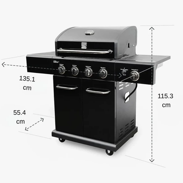 Kenmore PG-40409S0LB Gazlı 4 Ocaklı Barbekü - İnox - 5