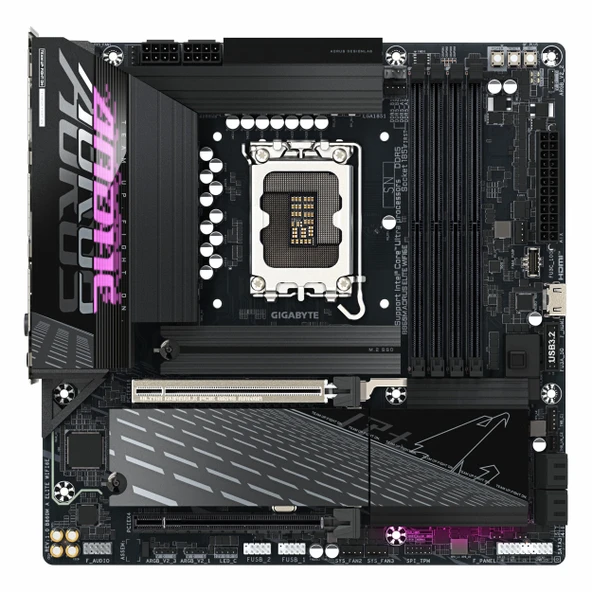 Gigabyte B860M Aorus Elite WiFi6E DDR5 (9200MHz)OC M.2 HDMI/DP/USB-C PCIe 5.0 1851P mATX Anakart - Resim 2