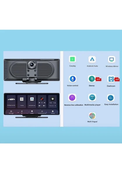 Taşınabilir Kablosuz Carplay ve Android Auto 10.26INÇ Dokunmatik Ekran - 5