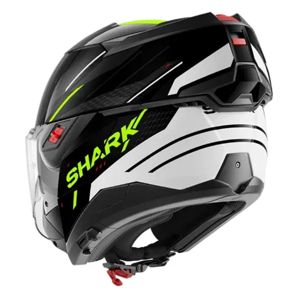 SHARK OXO RYDGER SİYAH BEYAZ SARI ÇENE AÇILIR KASK - Resim 4