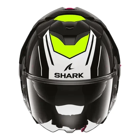 SHARK OXO RYDGER SİYAH BEYAZ SARI ÇENE AÇILIR KASK - Resim 3