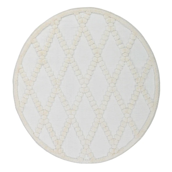 Madu Yumuşak Yuvarlak Krem Halı – Çocuk Odası, Oturma Odası, Mutfak ve Antre Halısı - 2