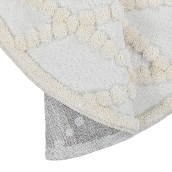 Madu Yumuşak Yuvarlak Krem Halı – Çocuk Odası, Oturma Odası, Mutfak ve Antre Halısı - 4
