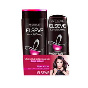 ELSEVE ŞAMPUAN 450ML+175ml SAÇ KREMİ SET--KOMPLE DİRENÇ DÖKÜLME KARŞITI