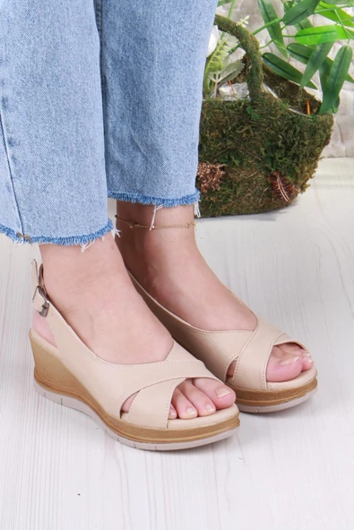 Fort 06 Ceyn Anatomik Rahat Hafif Dolgu Topuk Kadın Sandalet - Resim 9