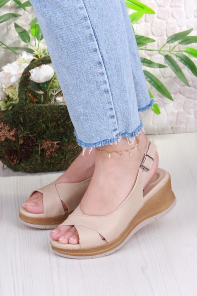 Fort 06 Ceyn Anatomik Rahat Hafif Dolgu Topuk Kadın Sandalet - Resim 8