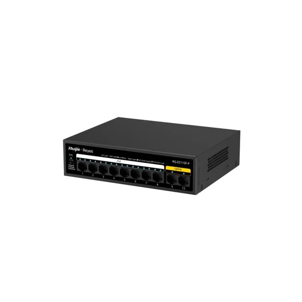 Ruijıe Reyee RG-ES110F-P 8 -Port 10/100 +2X 10/100 RJ45 Uplink 110W Poe Switch ürün görseli
