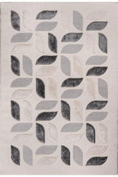 Pastel Halı Cozy C3941A Beyaz Gri Serisi Salon Oturma Yatak Odası Halısı