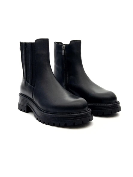 Venüs 2554651K Kadın Hakiki Deri Fermuarlı Chelsea Bot - 2