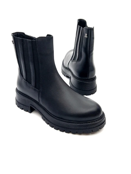 Venüs 2554651K Kadın Hakiki Deri Fermuarlı Chelsea Bot - 5