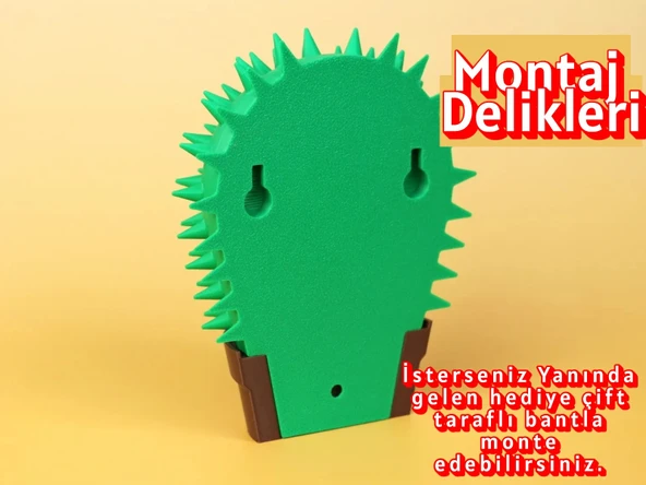 Kaktüs Kedi Kaşıma Aparatı Catnip Hazneli, Duvara Takılabilir Oyuncak - 4