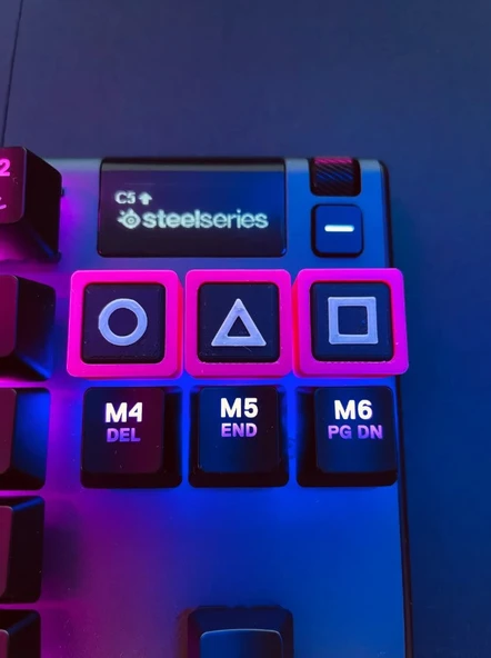 3’lü Squid Game Klavye Tuş Takımı Mekanik Klavyelere Uyumlu Renkli Keycap Seti Pembe Kenarlı