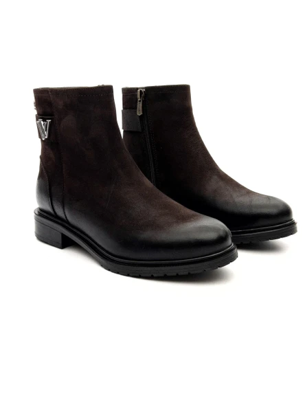 Venüs 20745K Kadın Hakiki Deri Tokalı Kısa Fermuarlı Bot - 2