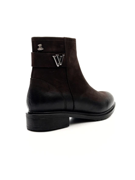 Venüs 20745K Kadın Hakiki Deri Tokalı Kısa Fermuarlı Bot - 3