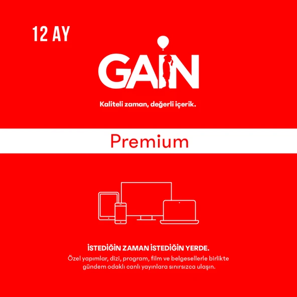 GAIN 12 AYLIK PREMIUM ABONELIK