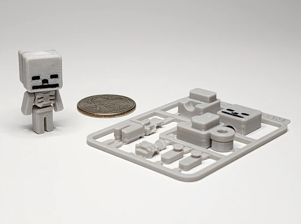 Minecraft Temalı İskelet Mini Figür 7cm Kendin Yap Oyuncak Kit Anahtarlık ve Dekor Ürünü - 2