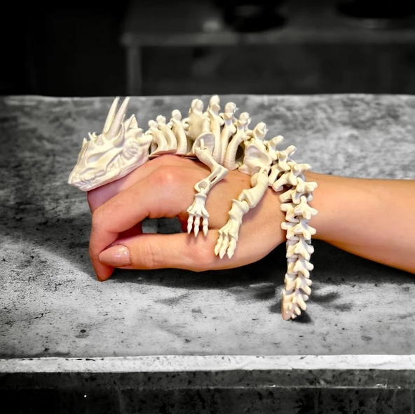 Hareketli İskelet Ejderha Figürü  Oynar Eklemli Dekoratif Oyuncak Koleksiyonluk Sürüngen - 2