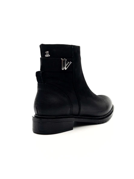 Venüs 20745K Kadın Hakiki Deri Tokalı Kısa Fermuarlı Bot - 7