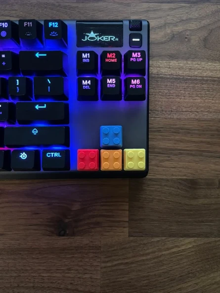 Renkli Blok Tuğla Tasarımlı Klavye Tuş Takımı (4’lü Set)  Mekanik Klavyelerle Uyumlu Keycap Seti - 2