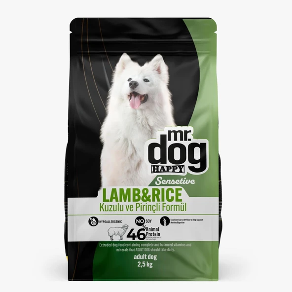 Mr. Dog Happy Kuzu Etli Ve Pirinçli Yetişkin Köpek Maması 2,5 KG - 1