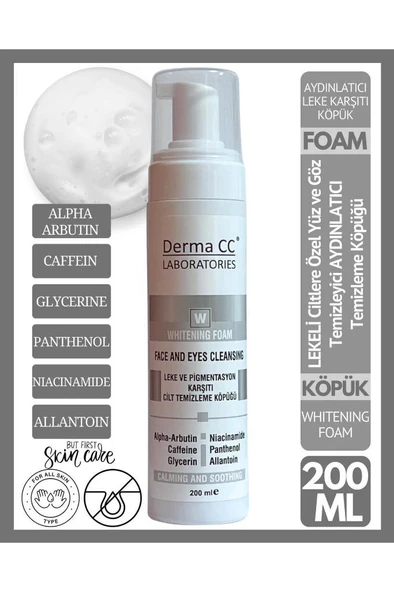 Derma CC LABORATORIES Whıtenıng Foam Face And Eyes Cleansıng - Leke Karşıtı Cilt Bakım Köpüğü 200 ml - Resim 3