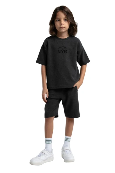 Rolypoly Erkek Çocuk Antrasit Bermuda Pijama Takım 3564 - Resim 2