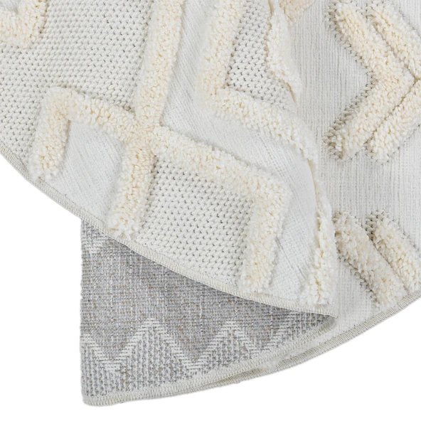 Madu Yumuşak Yuvarlak Krem Halı – Çocuk Odası, Oturma Odası, Salon, Mutfak ve Antre Halısı - 4