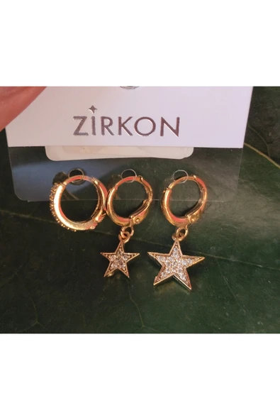 Monalisa Home Gold Renk Lüks Gösterişli  Figürlü Üçlü Küpe ürün görseli 1