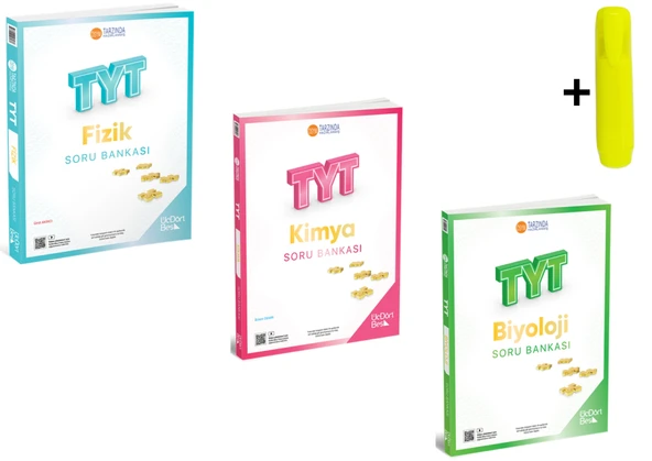 ÜçDörtBeş Yayınları TYT Fizik Kimya Biyoloji Soru Bankası Seti 3 Kitap Yeni ürün görseli