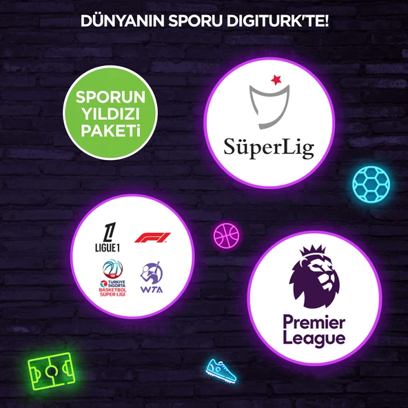 Digiturk Sporun Yıldızı Paketi 12 Aylık Uydu Kurulumlu