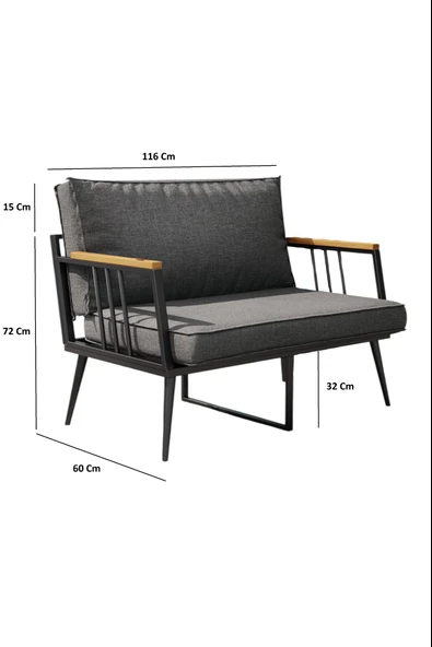 Kagu Ultralounge Bahçe Balkon Cafe Koltuk, Kanepe Oturma takımı - 5