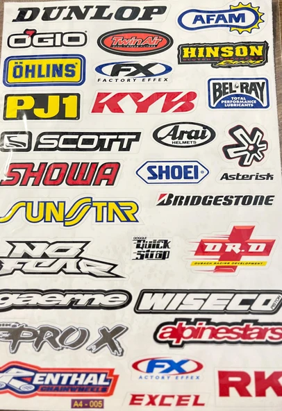 A4 Motosiklet Stickerları – Kendinden Yapışkanlı Dekoratif Etiket Seti - 3