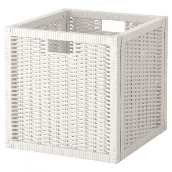 Rattan Beyaz Renk Sepet Kutu IKEA Düzenleyici ikea 32x35x32 cm 1 Adet Çok Amaçlı Kullanım