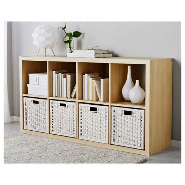 Rattan Beyaz Renk Sepet Kutu IKEA Düzenleyici ikea 32x35x32 cm 1 Adet Çok Amaçlı Kullanım - 3