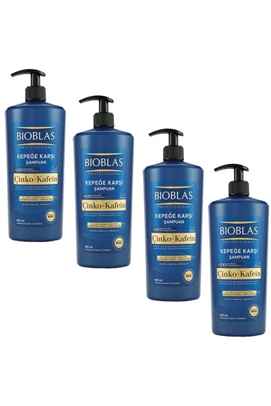 BİOBLAS KEPEĞE KARŞI ŞAMPUAN 2 Sİ 1 ARADA ÇİNKO VE KAFEİN 900 ML 4 ADET