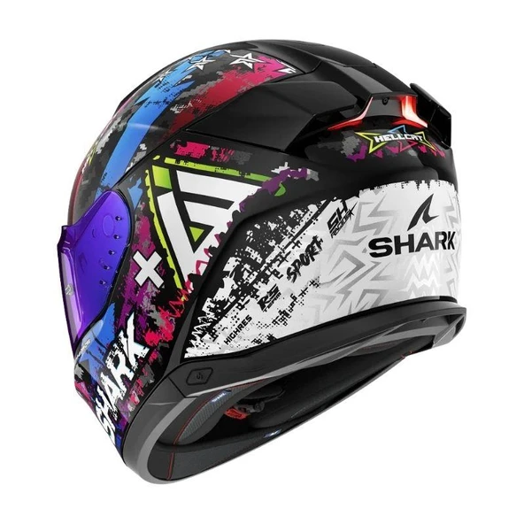 SHARK SKWAL i3 HELCATT SİYAH GRİ MAVİ - Resim 3