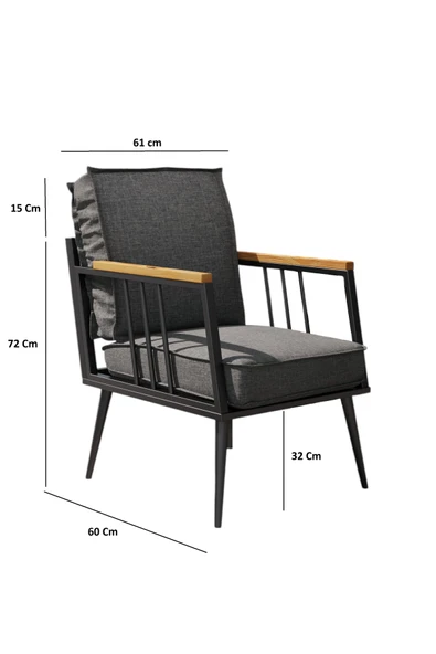Kagu Ultralounge Bahçe Balkon Cafe Koltuk, Kanepe Oturma takımı - 6